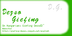 dezso giefing business card